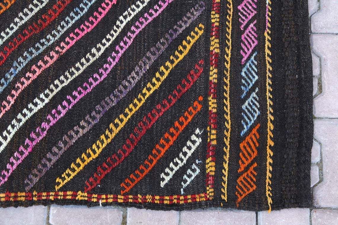 6x8.2, Flatweave Kilim Rug, Area Turkish Rug, Colorful Striped Rug, Turkey Rug, Home Decor, Wool Rug, Flat Weave Rug, Boho Luxury Rugs 6x8 photo buy