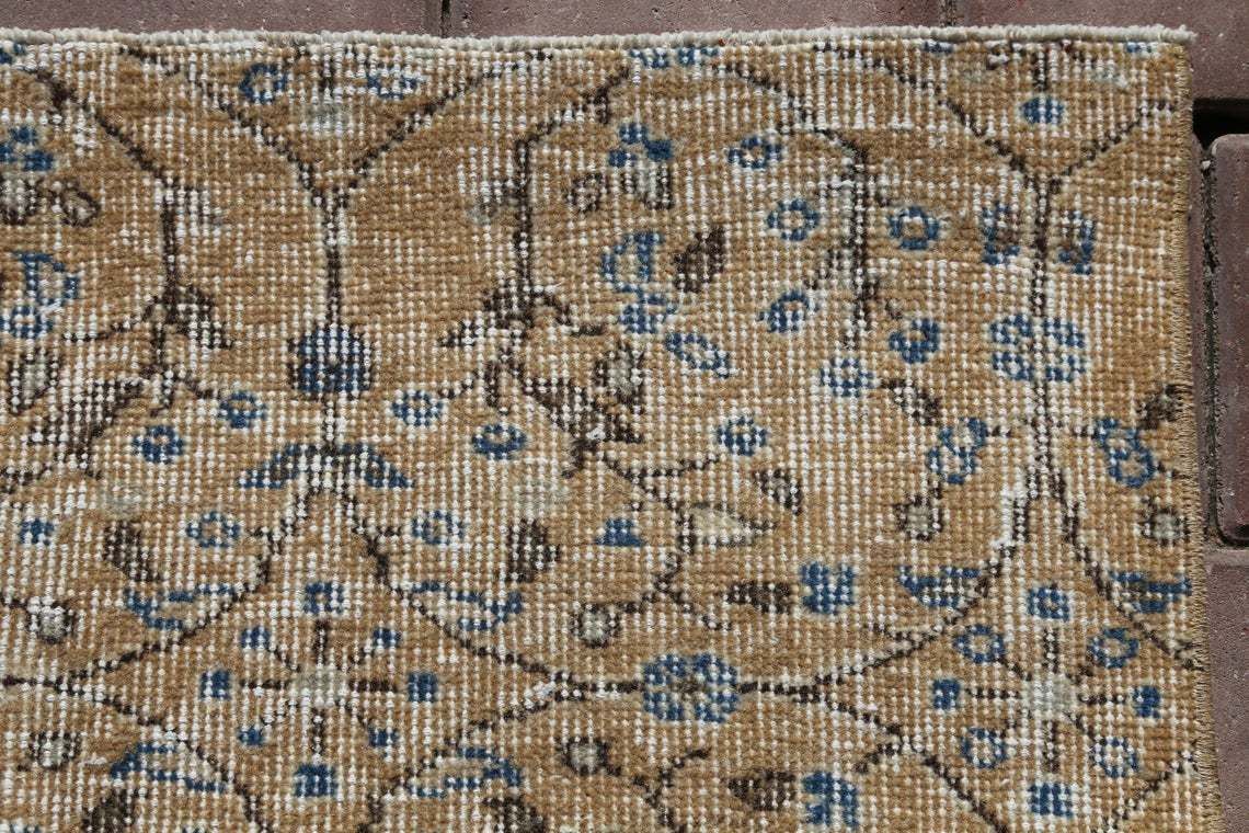 Turkish Rug. Vintage Area Rug, Oushak Rug, Bohemian Rug, Floral Rug, Home Decor, Rug, Carpet, Wool Rug, Beige Rug, Kitchen Rug photo Textiles