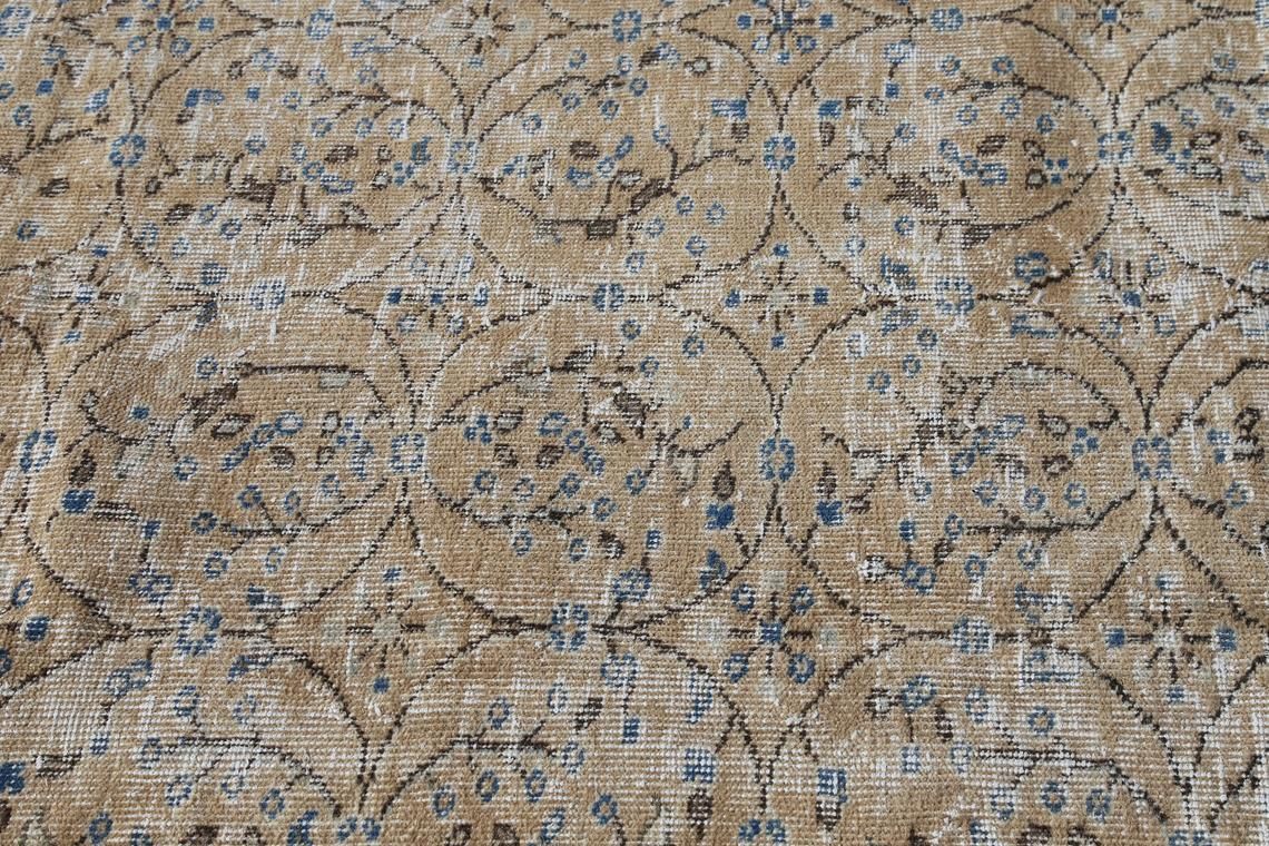 Turkish Rug. Vintage Area Rug, Oushak Rug, Bohemian Rug, Floral Rug, Home Decor, Rug, Carpet, Wool Rug, Beige Rug, Kitchen Rug photo 497.0