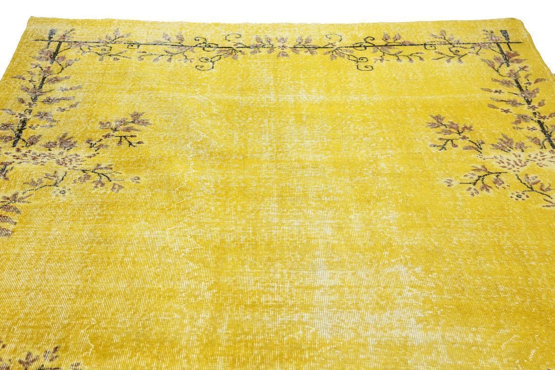 Turkish Rug, Vintage Area Rug, Yellow Floral Living Room Rug, Modern, Turkey Rug, Rugs, Oushak Rug, Wool Rug, Handmade, Rare photo vinterior