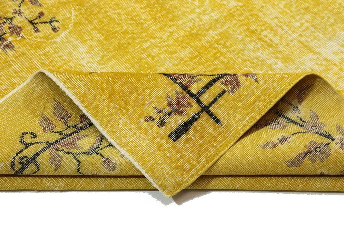 photo furniture Turkish Rug, Vintage Area Rug, Yellow Floral Living Room Rug, Modern, Turkey Rug, Rugs, Oushak Rug, Wool Rug, Handmade, Rare