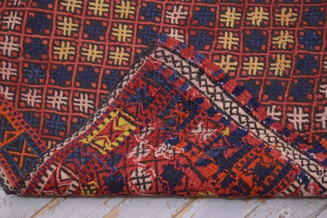 photo furniture Flatweave Rug 7x8.1 Area Rug, Turkish Wool Rug, Handmade Vintage Rug, Red Blue Rug, Bohemian Rug, Traditional Rug, Flat Weave, Rugs