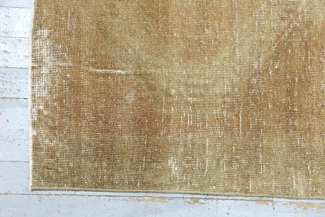 Turkish Runner Rug, Vintage Oushak Rug Home Decor, Low Pile Wool Rug Runner, Bohemian, Runner Rug, Beige Gold Tan Faded Naturalprice: photo buy