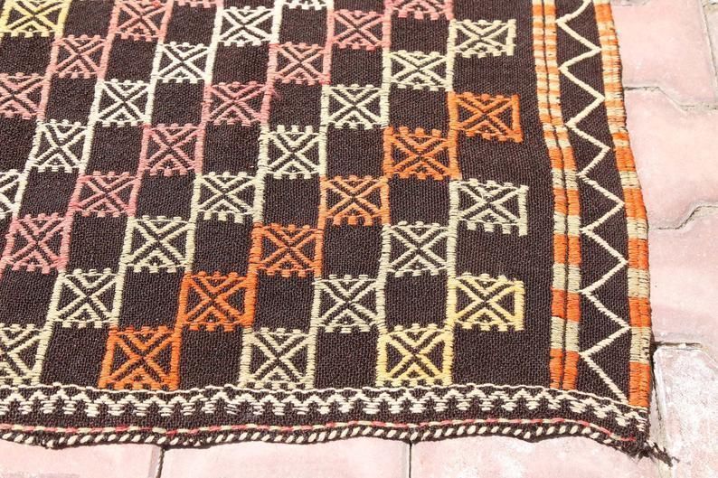 4.8x9.7, Flat Weave Rug, Kilim Rug, Vintage Kelim, Turkish Rug, Vintage Area Rug, Bohemian Rug, Kilim Rug, Brown Beige photo buy