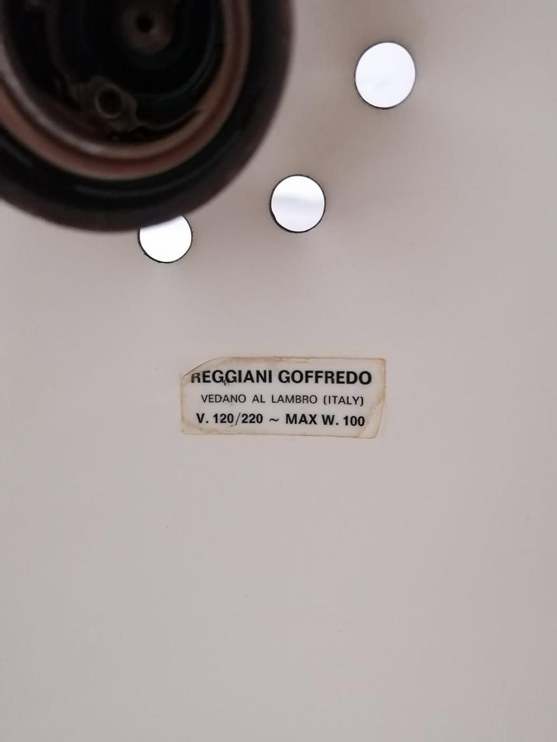 Reggiani Goffredo Wonderful Green Metal Suspension Lamp, 1960s Italy photo vintage