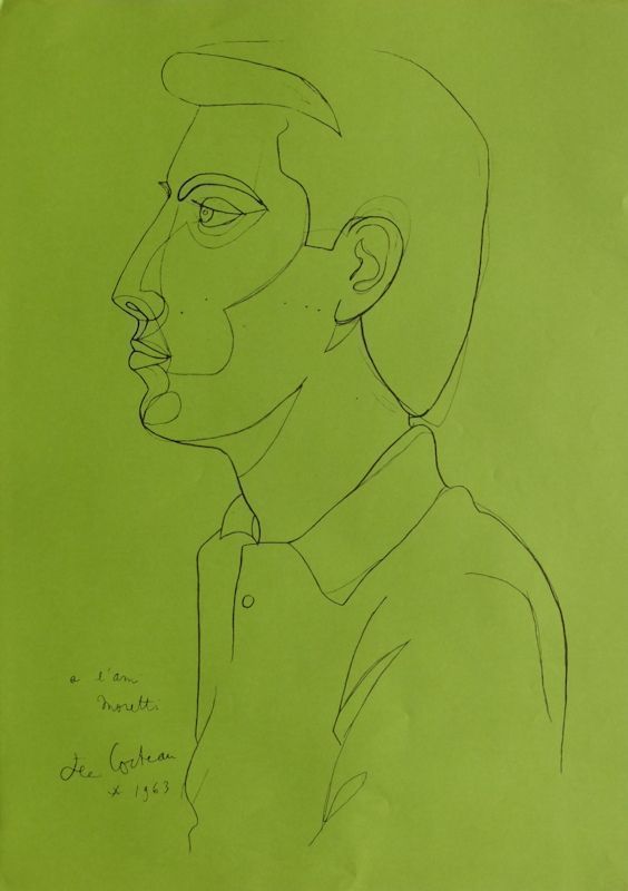 Cocteau Jean After Offset Poster From 1973 Portrait Of Raymond Moretti 8
