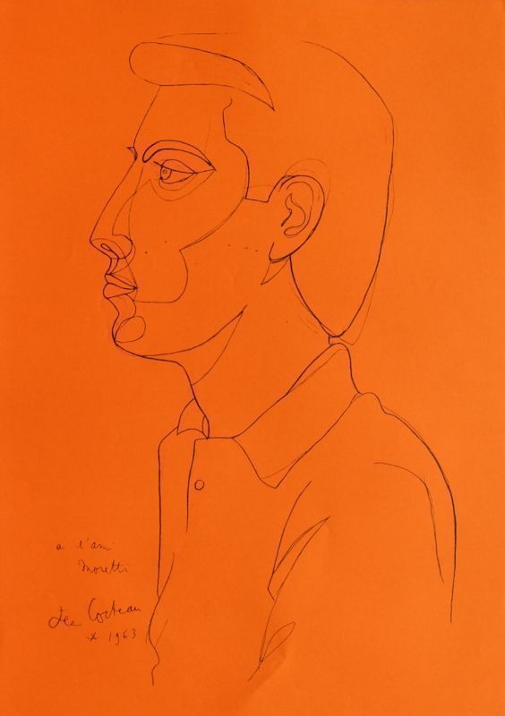Cocteau Jean After Offset Poster From 1973 Portrait Of Raymond Moretti 7