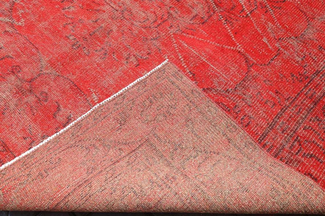 photo for sale Turkish Rug, Red, Handmade, Modern, Home Decor, Red Decor, Rugs, Living Room Rug, Vintage Rug, Overdyed Oushak Rug, 5.9x9.6