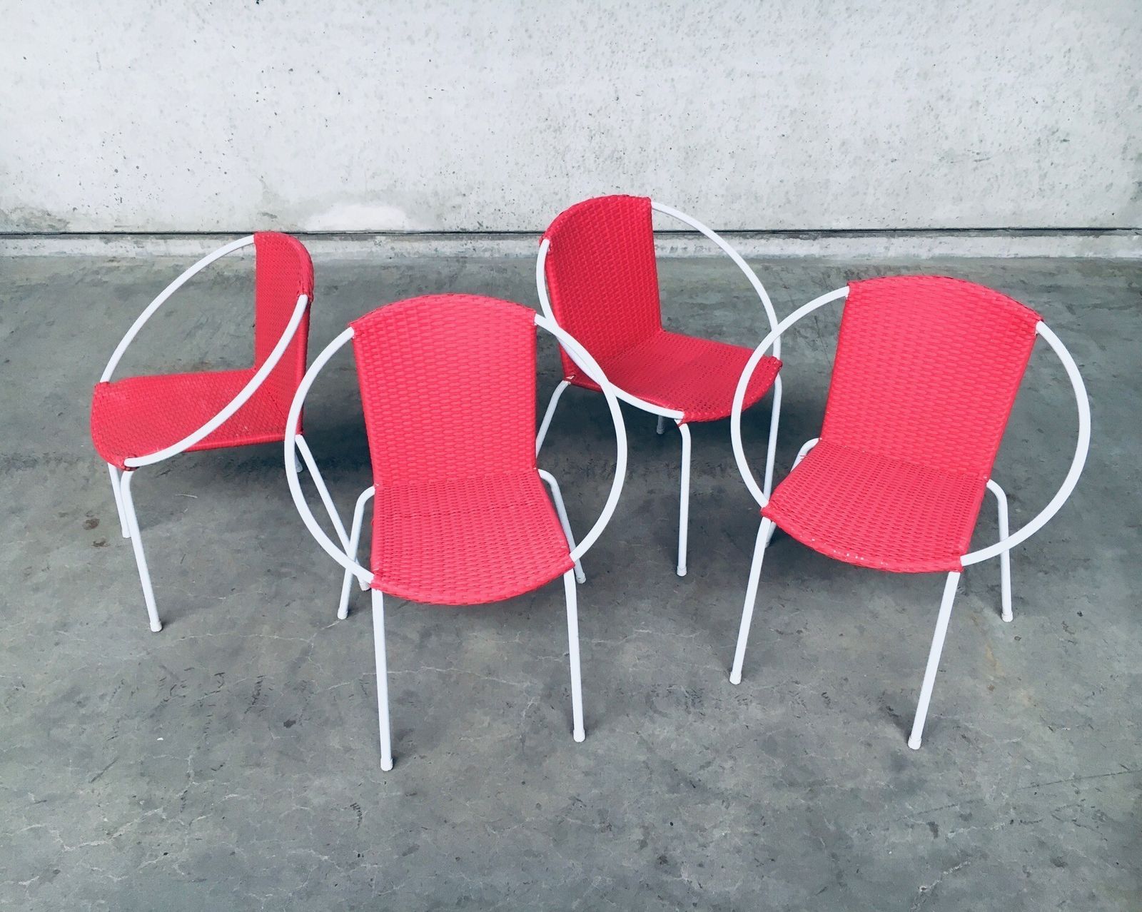 Vintage Mid Century Modern Design – Set Van 4 Terras Stoelen, Jaren 1960