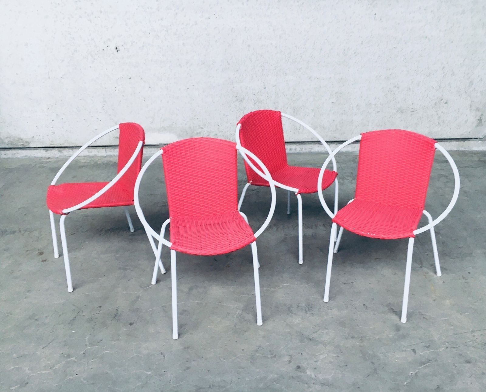 Vintage Mid Century Modern Design – Set Van 4 Terras Stoelen, Jaren 1960 photo for sale