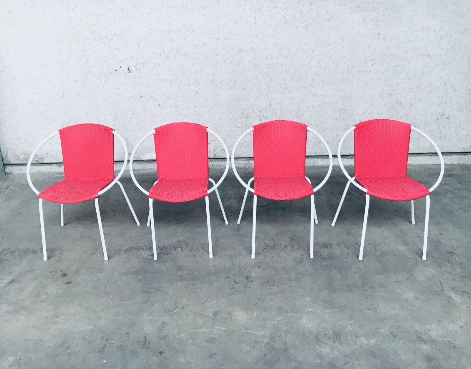 Vintage Mid Century Modern Design – Set Van 4 Terras Stoelen, Jaren 1960 photo vintage