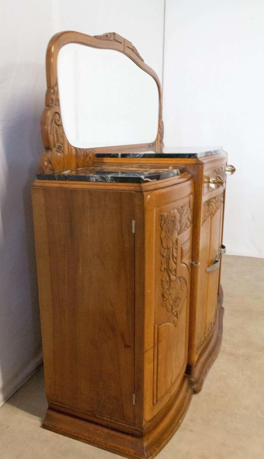 Buffet Art déco, plateau en marbre, France, vers 1930 photo for sale
