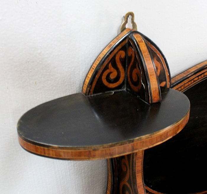 Blackened Wood Wall Shelf, Art Nouveau Taste 1900 photo Furniture