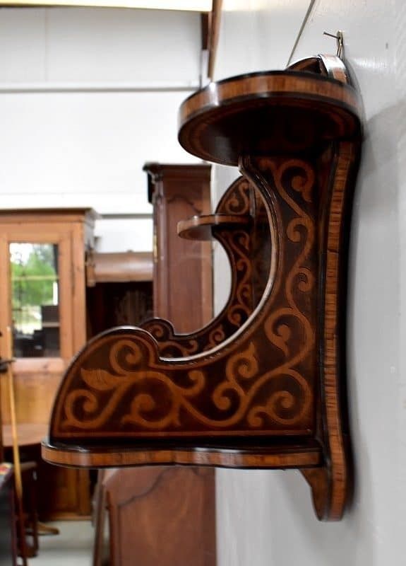 1567.66 Blackened Wood Wall Shelf, Art Nouveau Taste 1900 photo