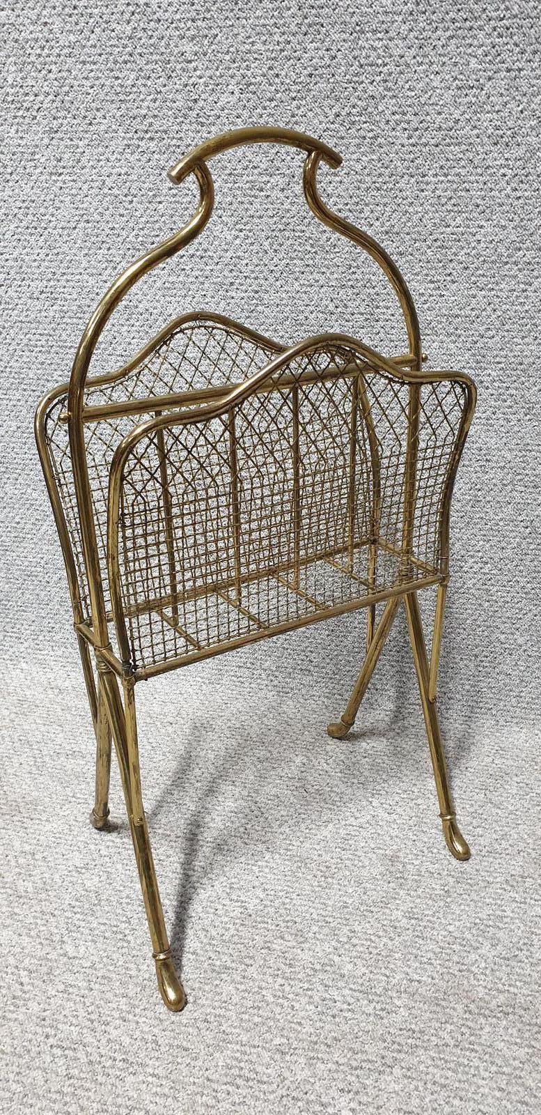Edwardian Brass Magazine Rack