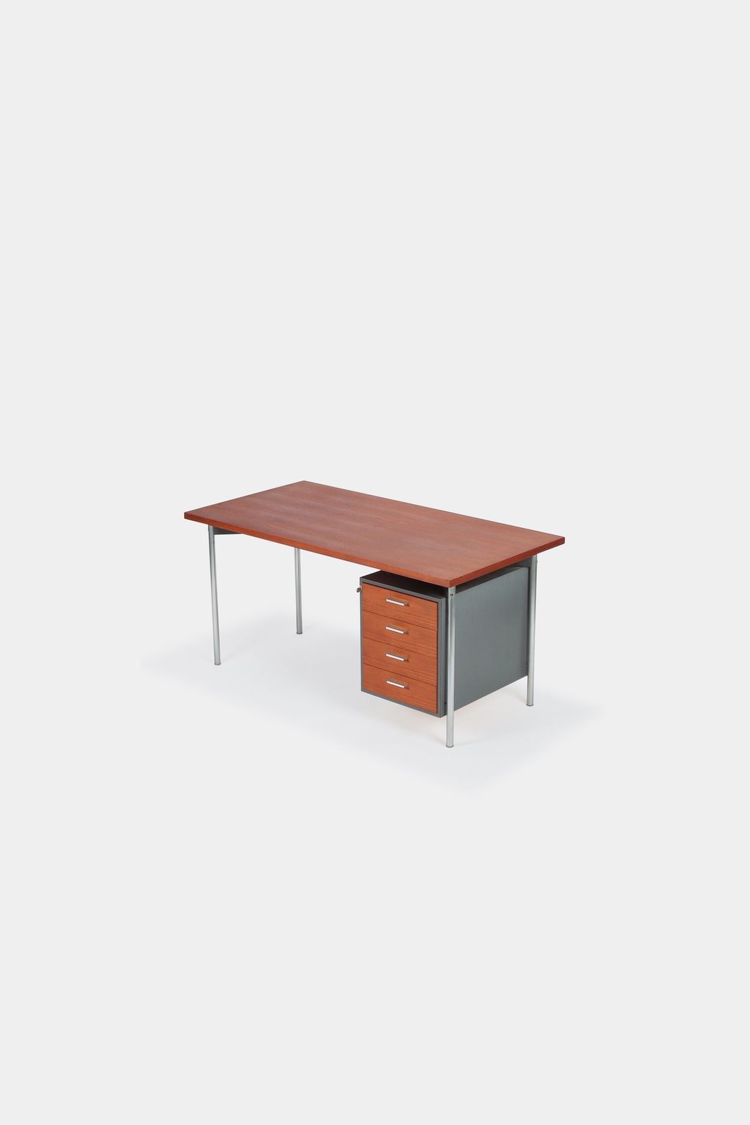 Teak Formica Tubular Steel Desk 60s photo furniture
