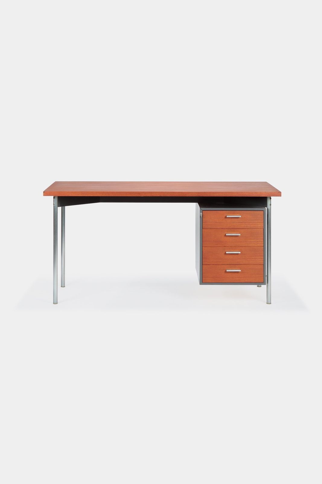 Teak Formica Tubular Steel Desk 60s photo Furniture