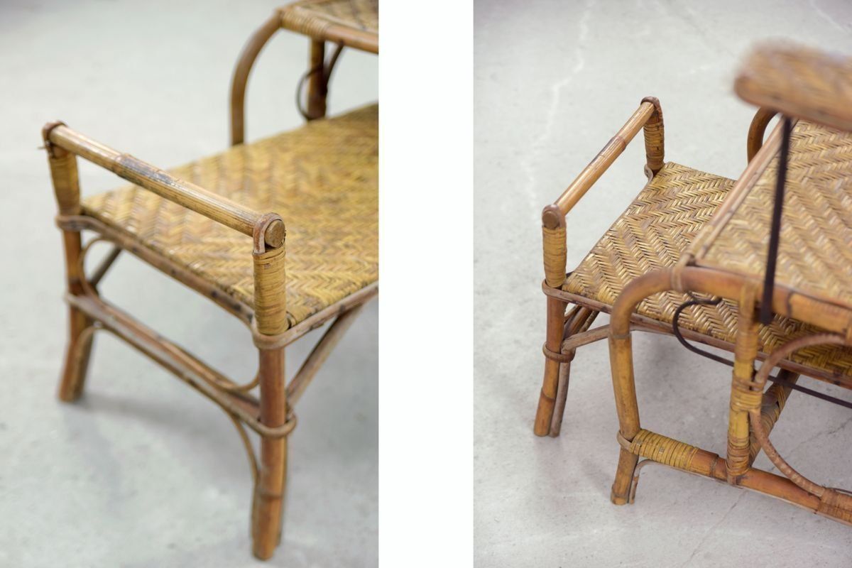 Vintage Bauhaus Rattan Chair With Ottoman By Erich Dieckmann, 1930s, Set Of 2 photo vintage