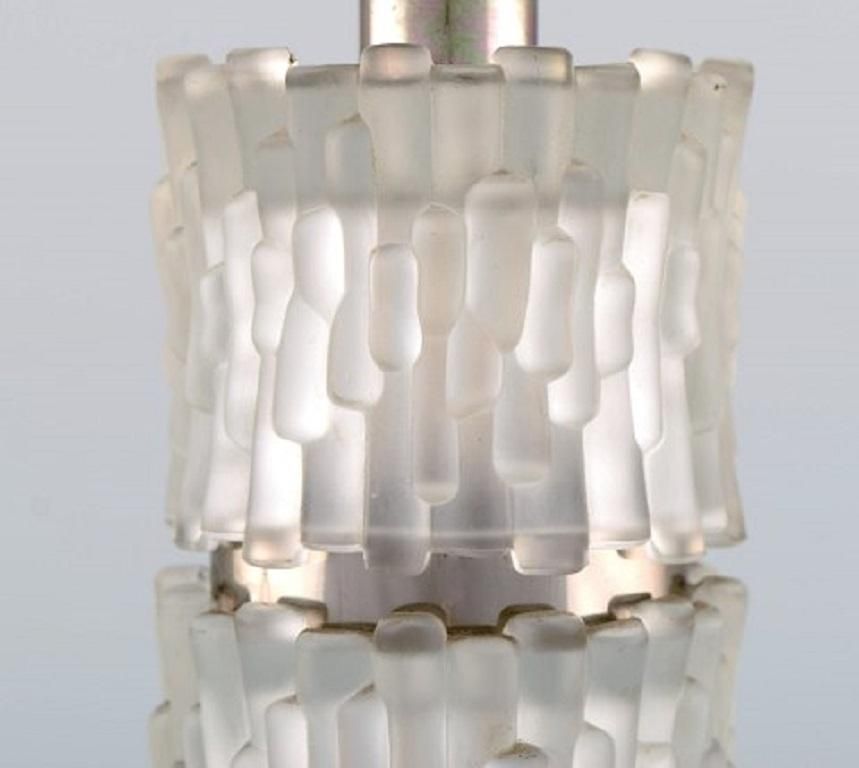 Scandinavian Designer Table Lamp In Steel And Art Glass, Mid 20th Century photo for sale