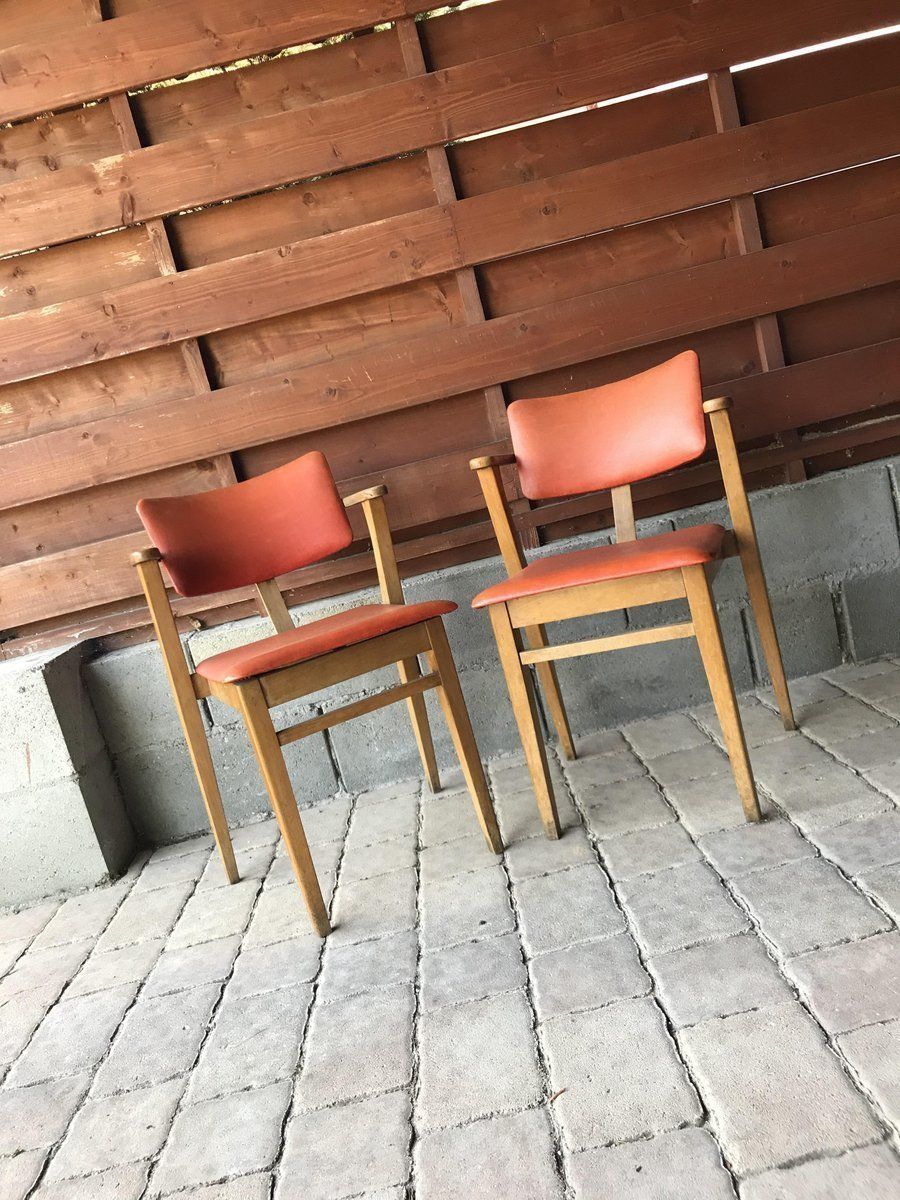 Art Deco Lajos Kozma Style Red Chairs, 1940s, Set Of 2 photo furniture
