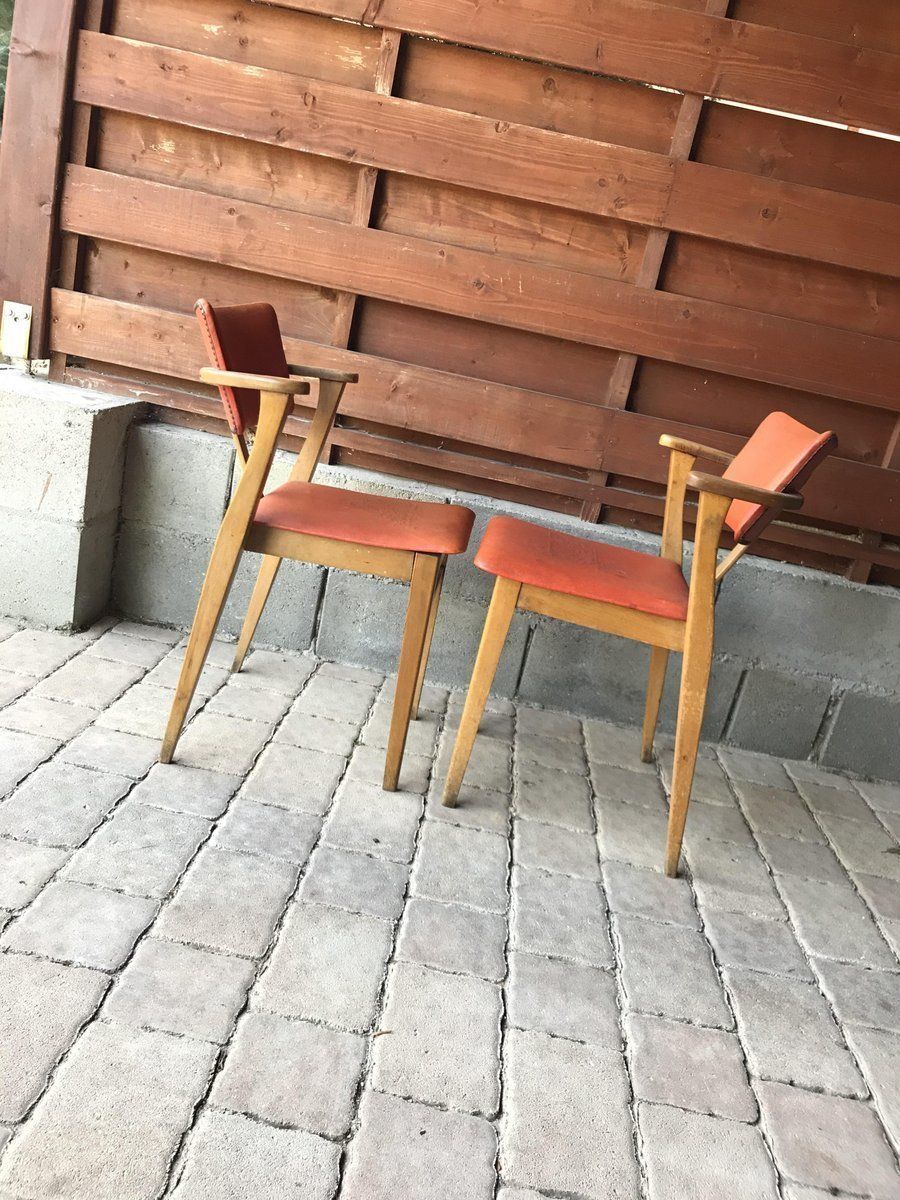 Art Deco Lajos Kozma Style Red Chairs, 1940s, Set Of 2 photo 1463.0