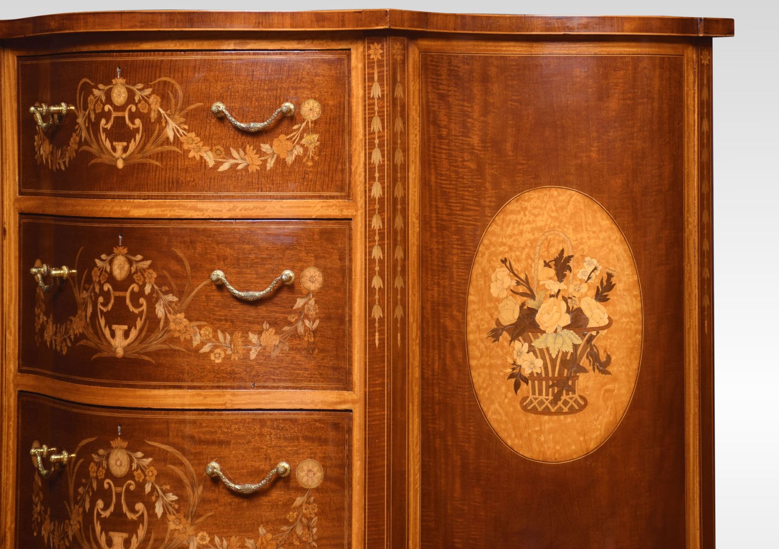Edwards And Roberts Serpentine Chest Of Drawers photo vintage
