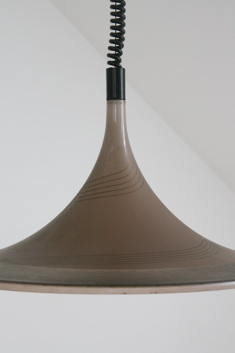 Vintage Trumpet Pendant Lamp From Meblo, 1970s photo Lighting