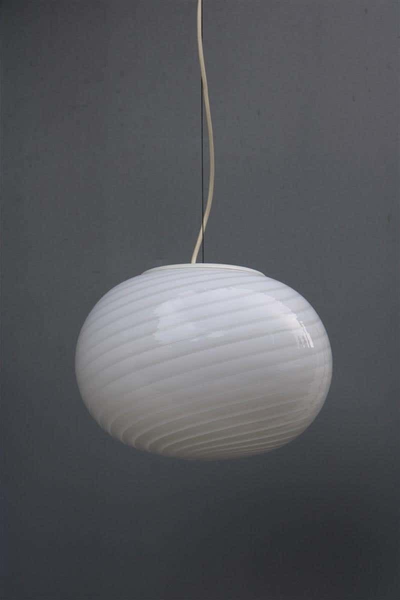 Oval De Majo Italian Murano Chandelier 1970s Italian Design Spiral Glass photo for sale