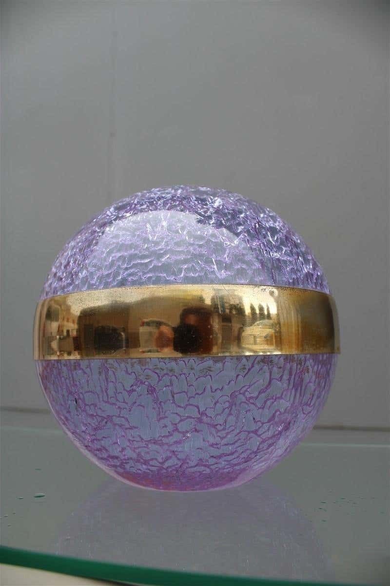 Ball Vase Italian Design Wisteria Taddei 1970s Silver Applications photo Home Decor