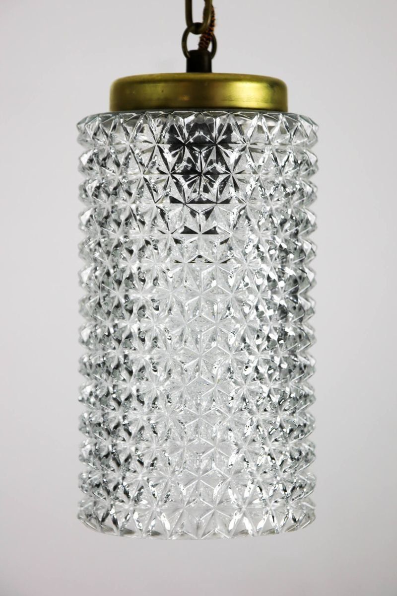 Crystal Glass Pendant Lamp, 1960s photo Lighting