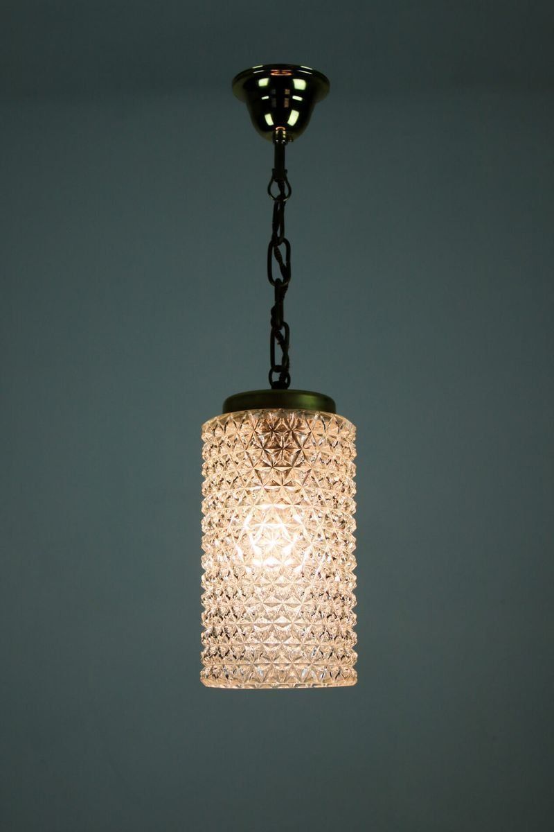 Crystal Glass Pendant Lamp, 1960s photo vinterior