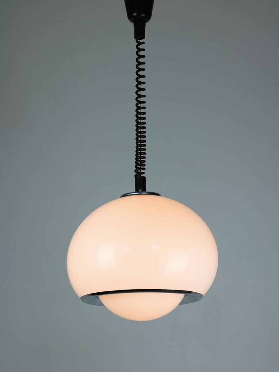 Mid Century White Bud Pendant Lamp From Guzzini, 1980s photo vintage