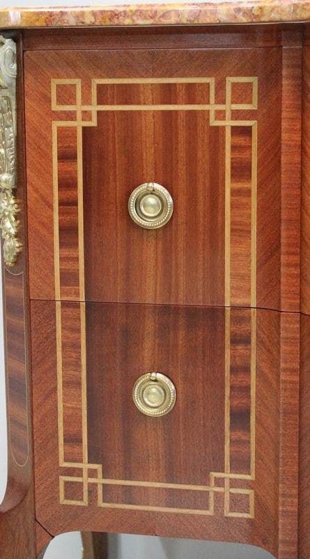 photo for sale Mahogany Sauteuse Commode, Transition Louis XV / Louis XVI Style   Early 20th Century