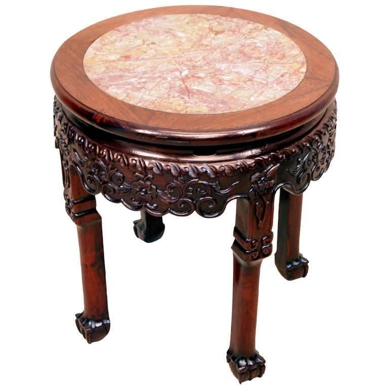 19th Century Oriental Hardwood Circular Coffee Table (China, Circa 1870) photo Furniture