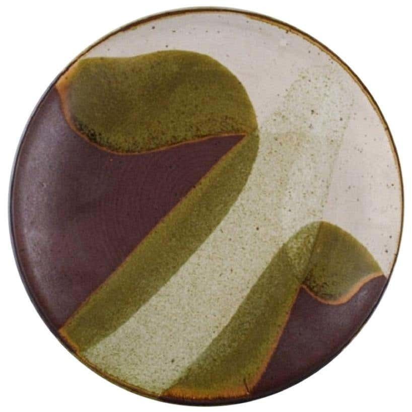 European Studio Ceramist, Unique Dish In Glazed Ceramics, Dated 1985 photo furniture