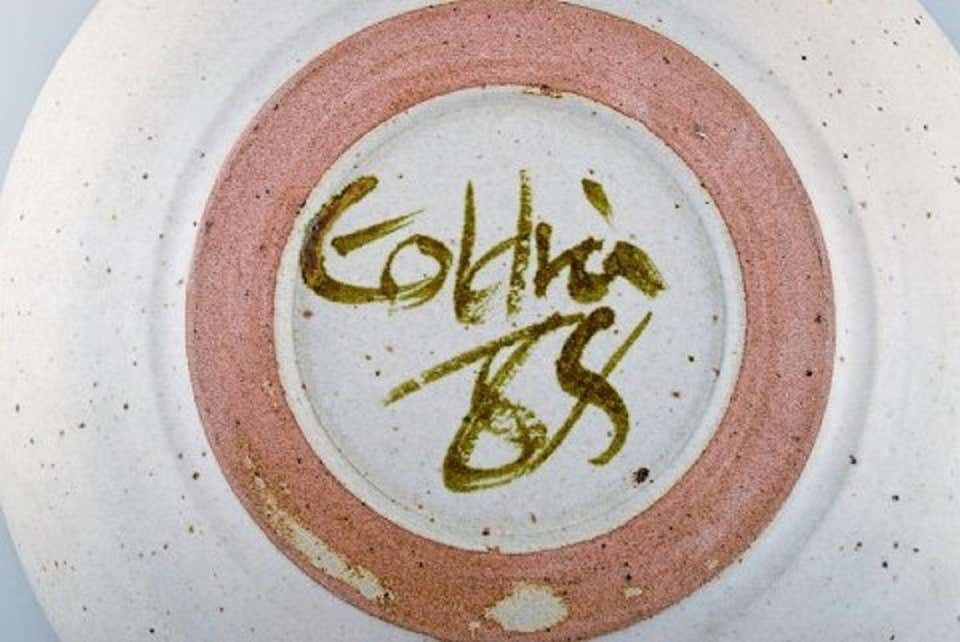 European Studio Ceramist, Unique Dish In Glazed Ceramics, Dated 1985 photo 232.0