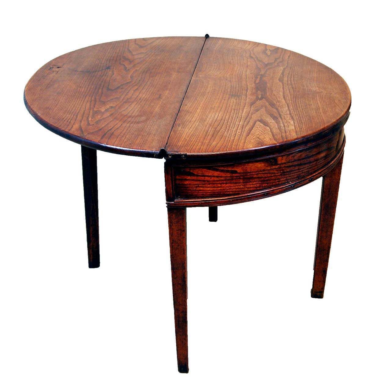 English 18th Century Demi Lune Antique Country Tea Table (England, Circa 1780) photo for sale