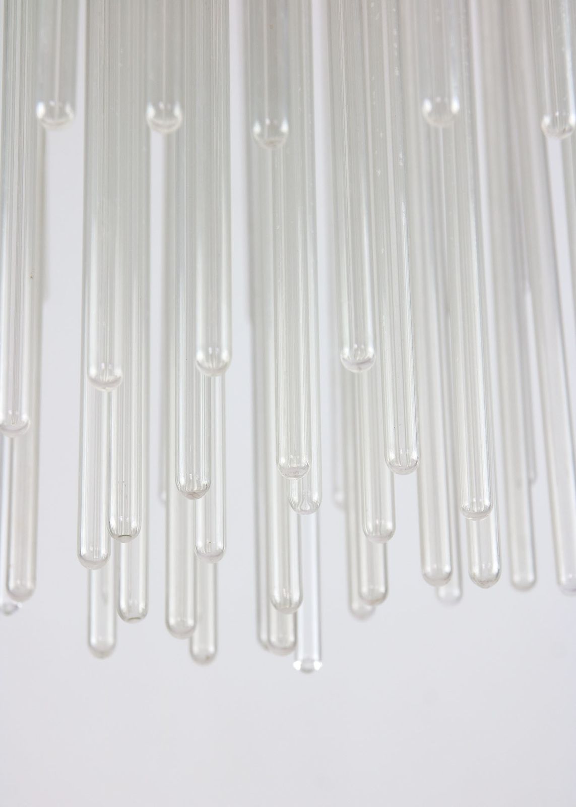 Minimalist Hand Blown Glass Chandelier, 1 Of 15, 1970s photo vinterior