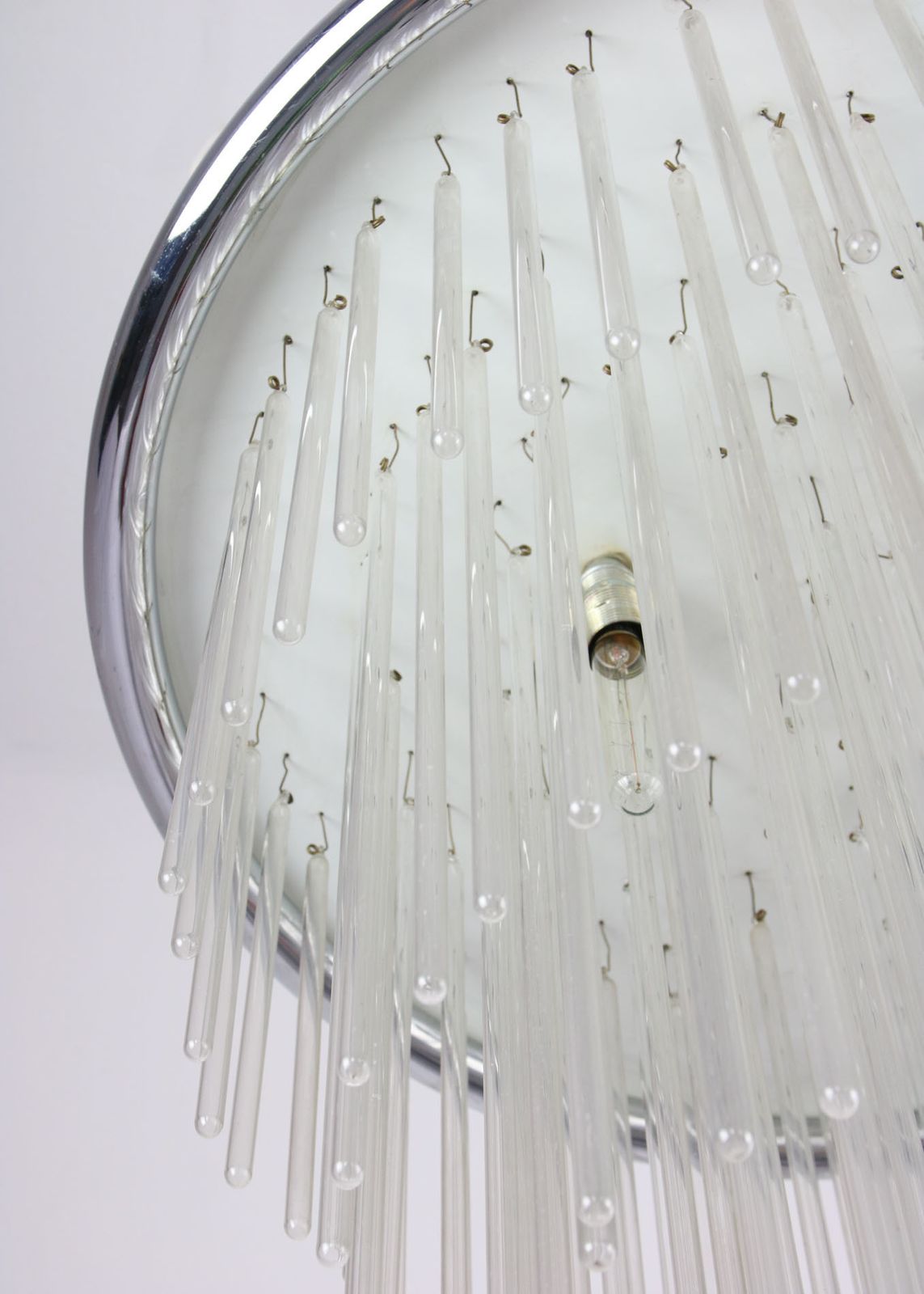 photo for sale Minimalist Hand Blown Glass Chandelier, 1 Of 15, 1970s