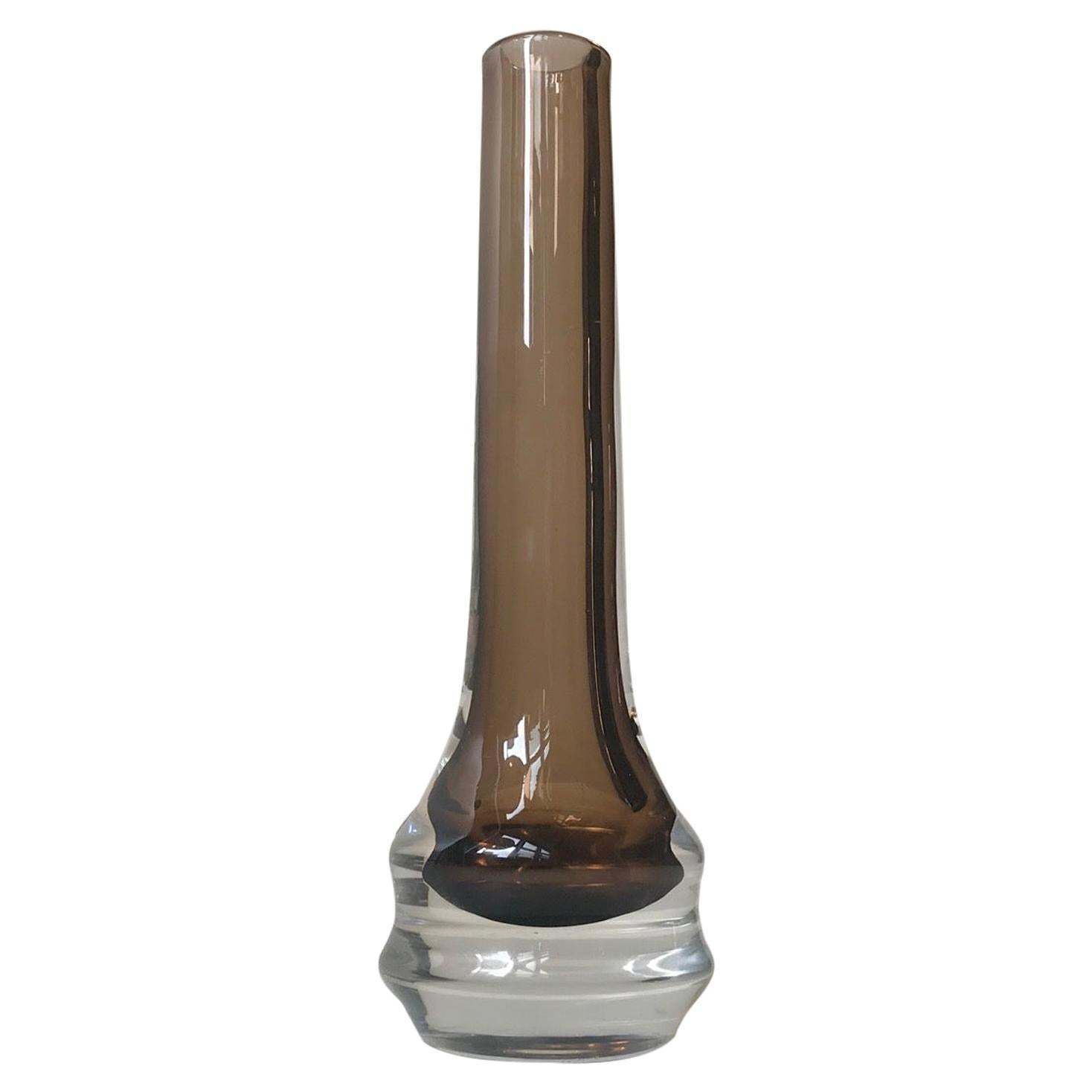 Scandinavian Sommerso Glass Vase By Josef Schott For Smålandshyttan, 1960s