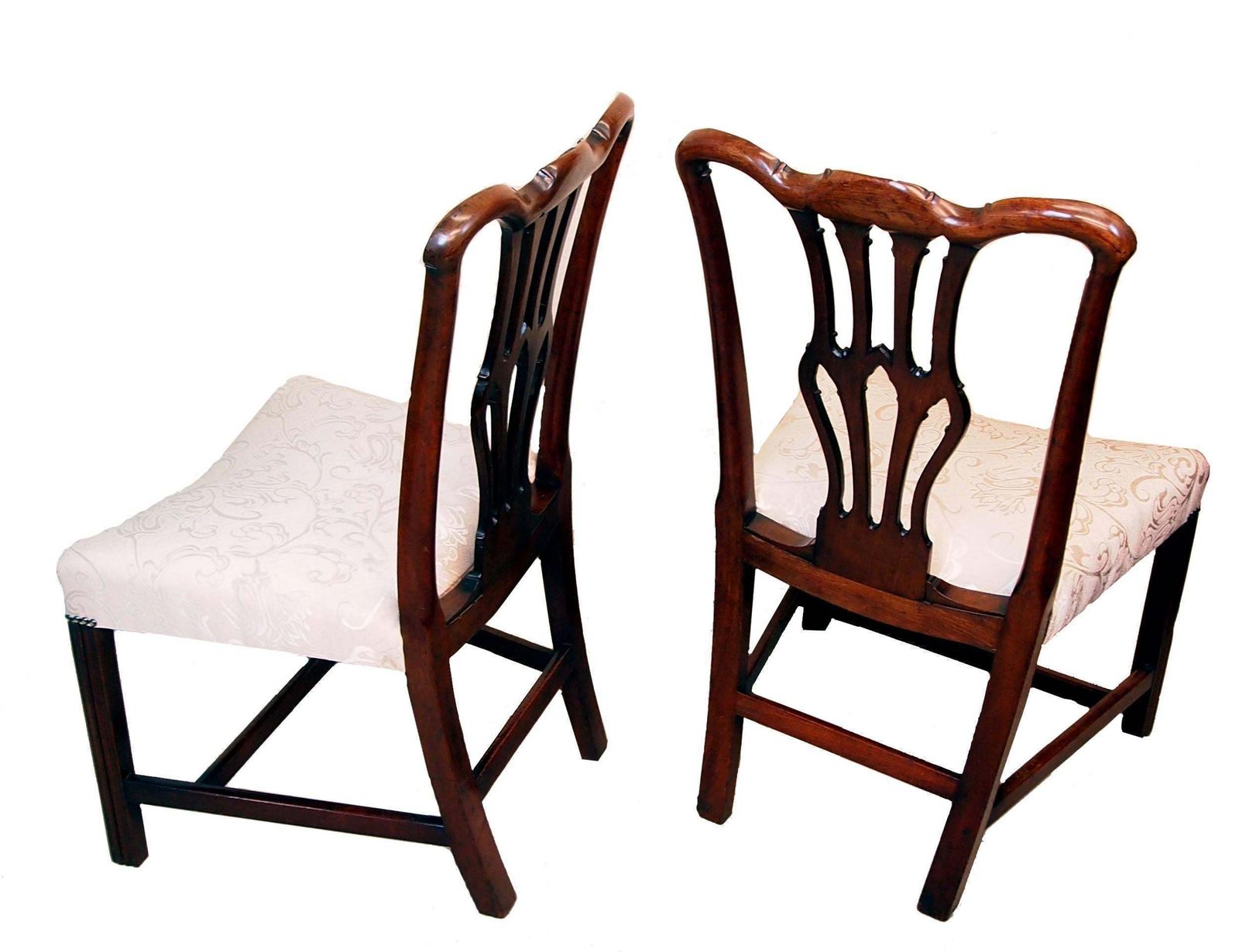 Antique Georgian Mahogany Pair Of Side Chairs (England, Circa 1760) photo furniture