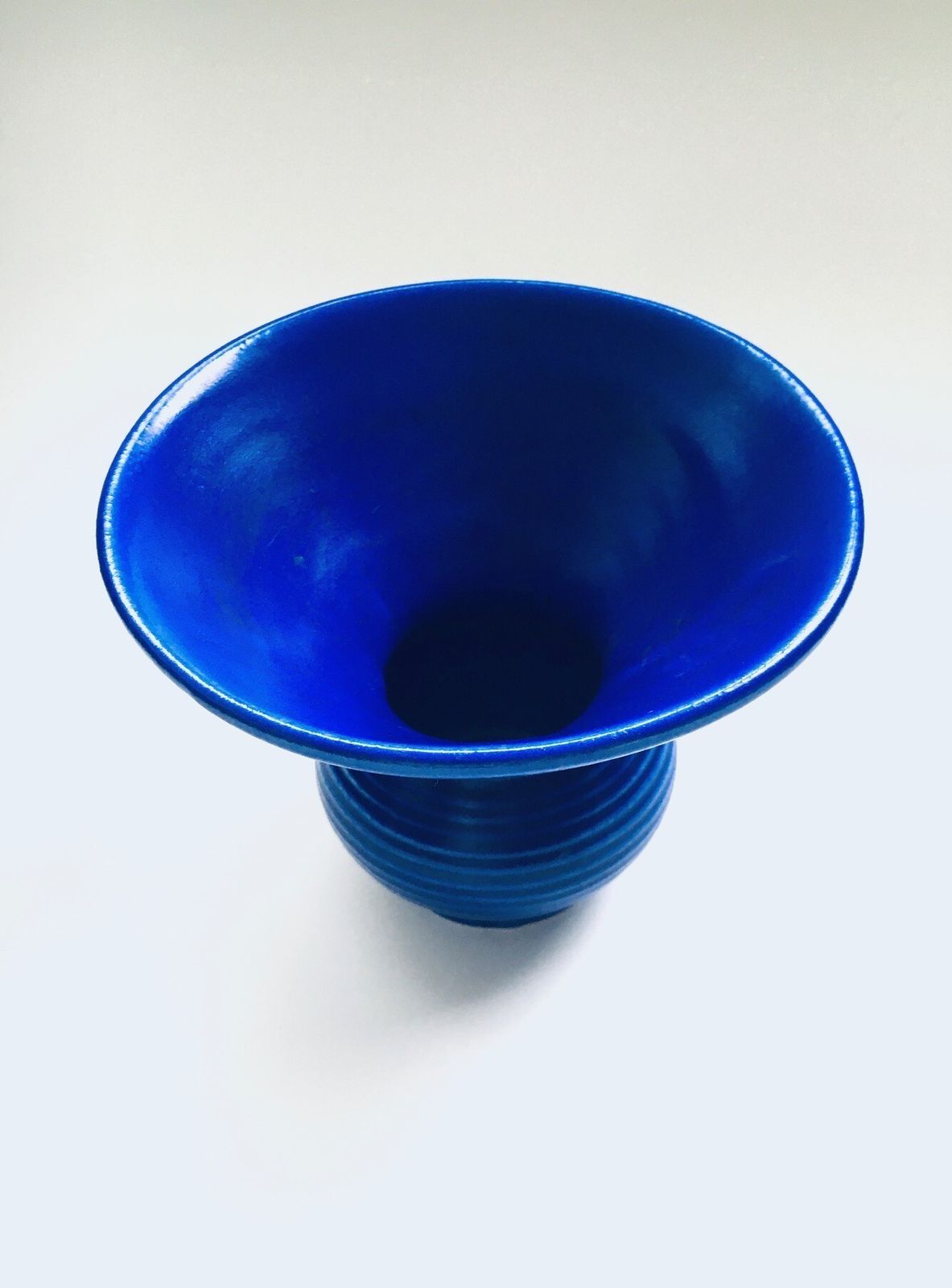 Postmodern Design Ceramic Vase In Yves Klein Blue, West Germany 1960s photo for sale