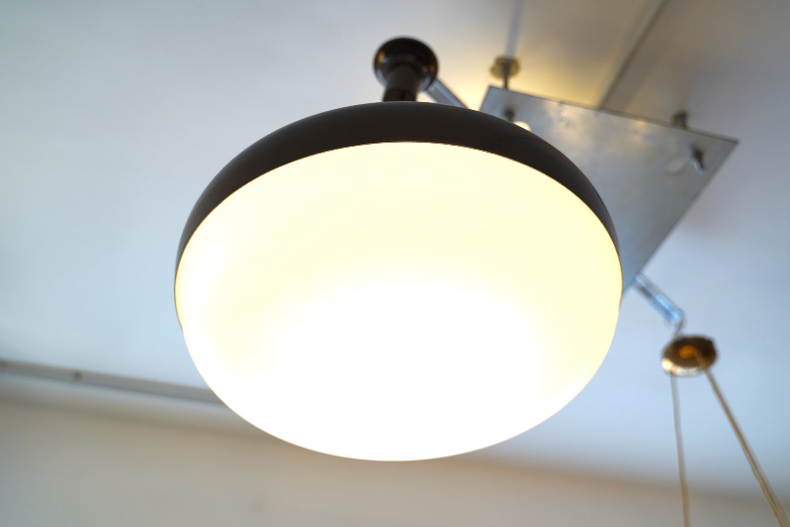 Midcentury Italian "Ufo" Chandelier By Stilnovo. Italy 1950s photo furniture