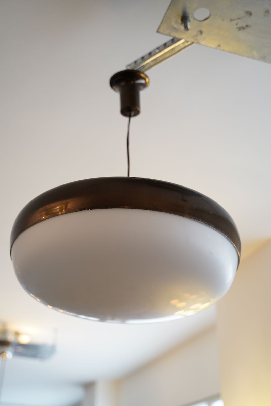 Midcentury Italian "Ufo" Chandelier By Stilnovo. Italy 1950s photo vintage
