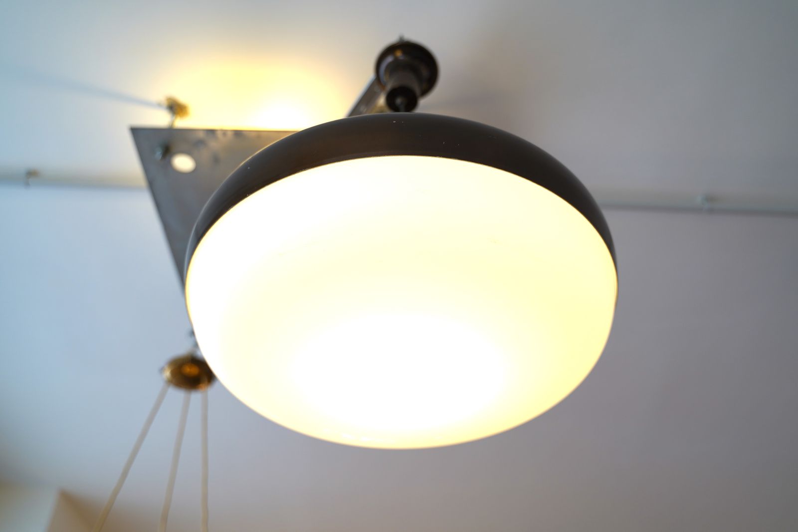 photo furniture Midcentury Italian "Ufo" Chandelier By Stilnovo. Italy 1950s
