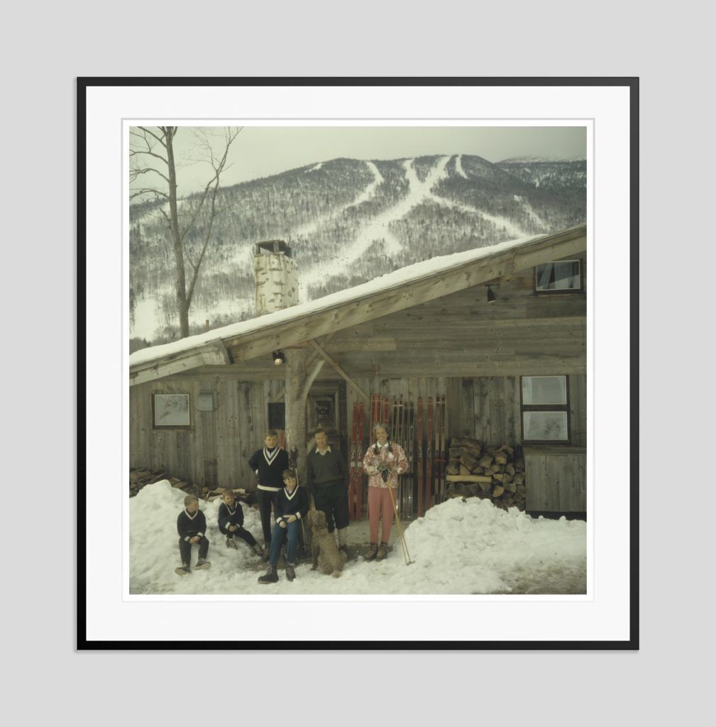 Slim Aarons 'On The Slopes In Stowe' 1962 Oversize C Type Print Framed In Black