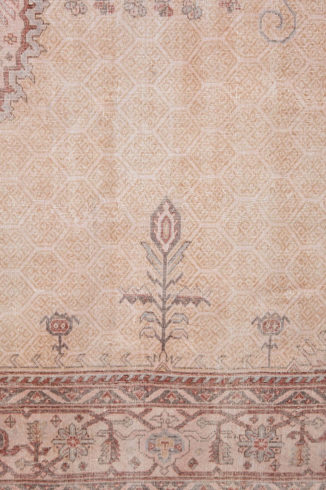 Neutral Colors Oversize Wool Rug, Oriental Turkey Oushak Carpet With Floral Design 298 X 450 photo Textiles