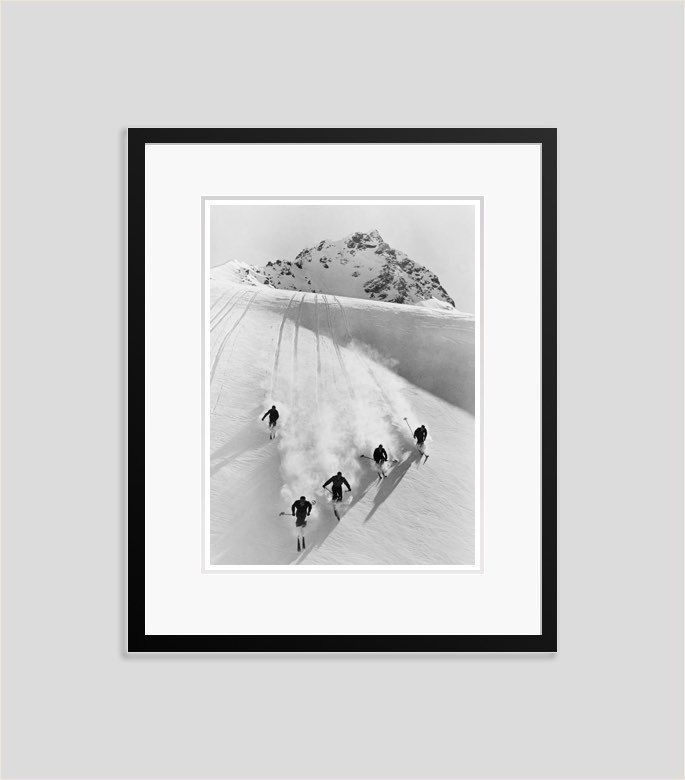 'Swiss Alps' 1928 Archival Pigment Print Framed Black