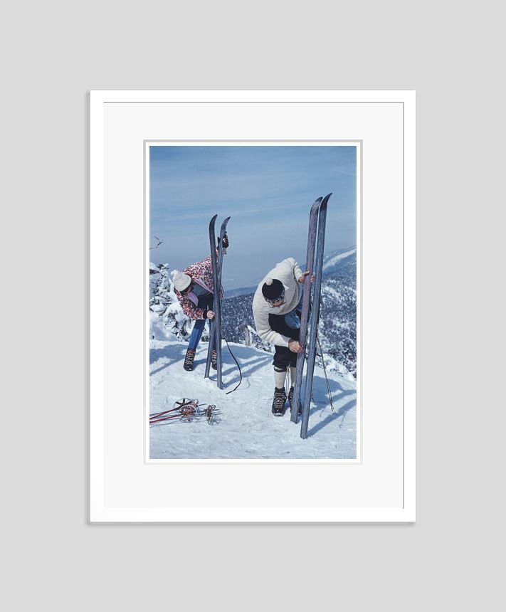Slim Aarons 'On The Slopes Of Sugarbush' 1960 Oversize C Type Print Framed In White