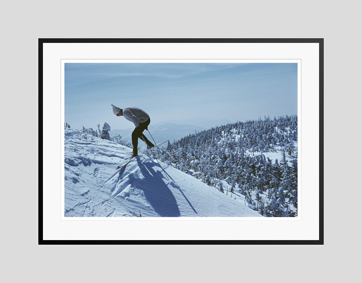 Slim Aarons 'Sugarbush Skiing' 1960 Oversize C Type Print Framed In Black
